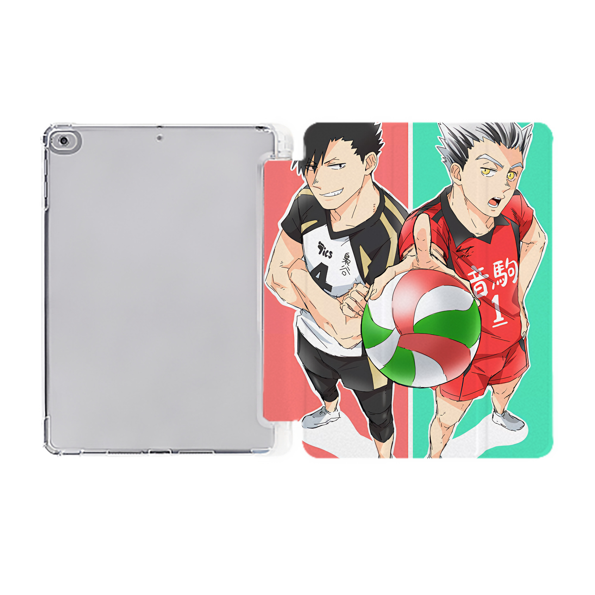 （画像用） ハイキュー!! Haikyu!! IPad ケース ペン収納付き 三つ折りスタンド PUレザー×シリコン 対応機種9.5/10.5/10.9インチ